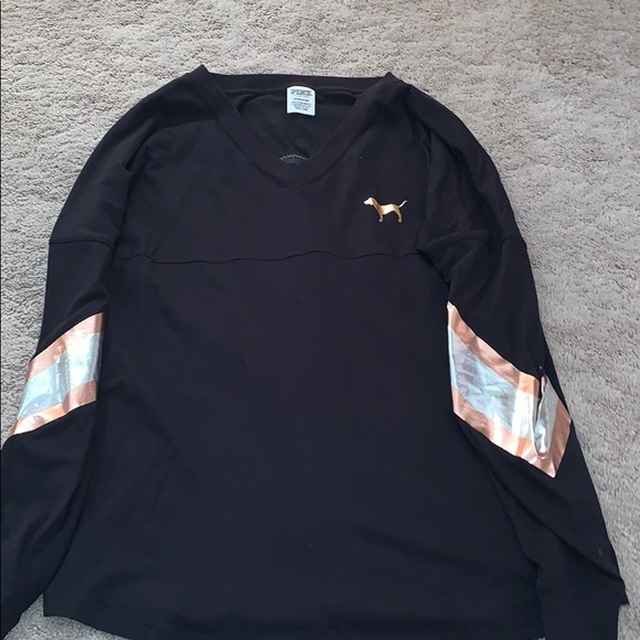 PINK Victoria's Secret Tops - Never worn black pink long sleeve shirt